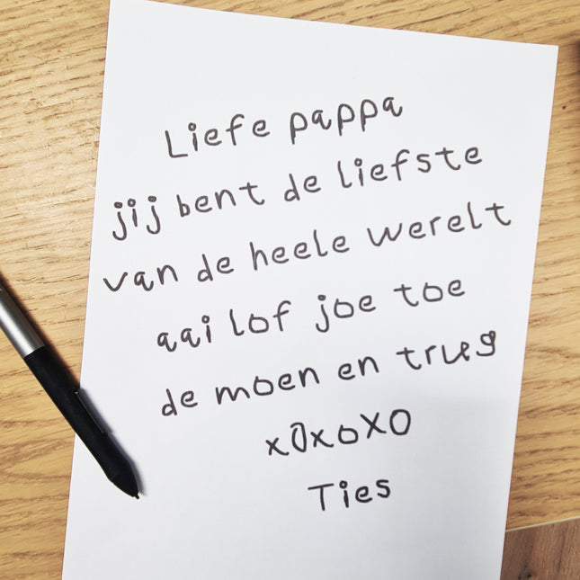 eigen handschrift voorbeeld papier